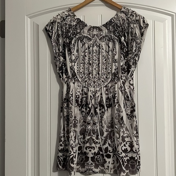 Live and let live boho Short Sleeve tunic blouse Size Large - Picture 5 of 7